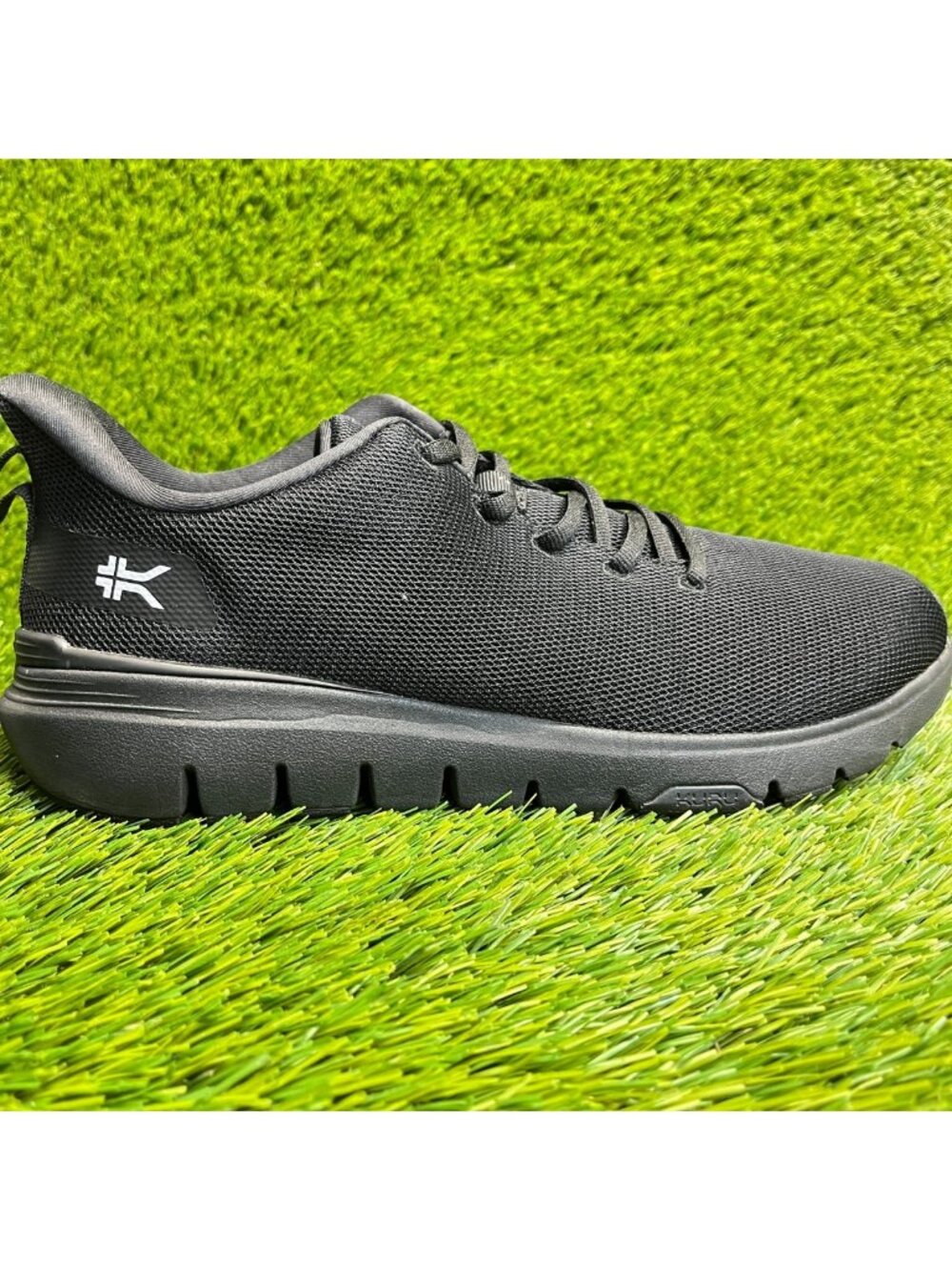 Kuru Flex Via Mens Size 9.5 Black White Athletic Running Walking Shoes Sneakers